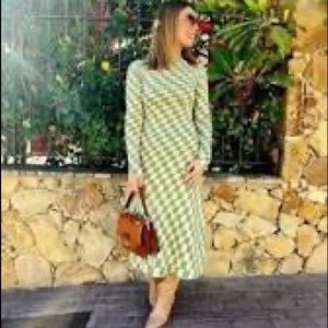 Zara long knit checkered dress, size medium